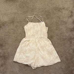 American Eagle Outfitters Cream Floral Romper